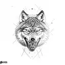 lonely wolf tattoo design idea