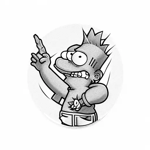 weed, Bart Simpson tattoo design idea