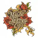 create text tattoo with text 'MΞΠΞLΦTΩΠ'. dont generater any shapes, generate only text tattoo design idea