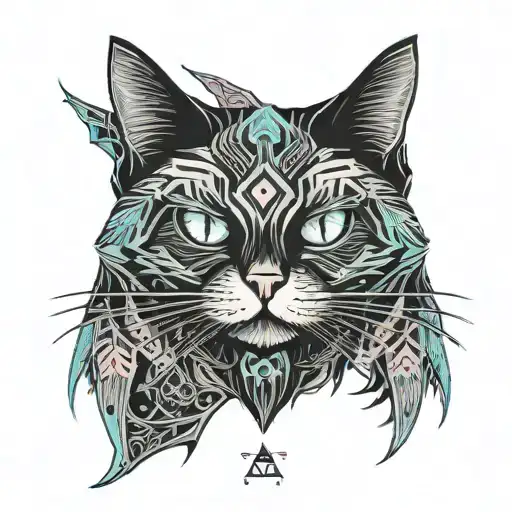 Smoky Himalayan cat with bat wings tattoo design idea