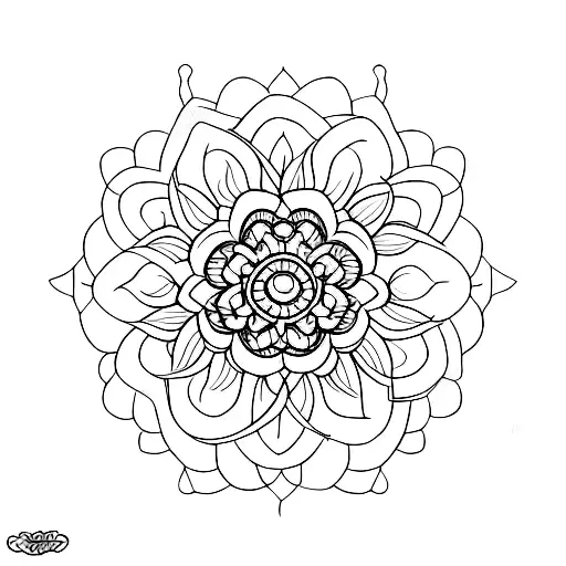 mandala with flowers tattoo design idea