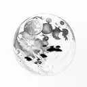 moon with clouds around it  tattoo design idea