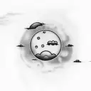 moon with clouds around it  tattoo design idea