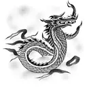 Samurai with dragon tattoo design idea