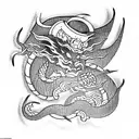 Samurai with dragon tattoo design idea