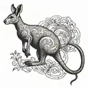 kangaroo jumping tattoo design idea