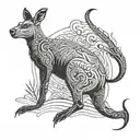 kangaroo jumping tattoo design idea