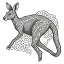 kangaroo jumping tattoo design idea