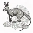 kangaroo jumping tattoo design idea