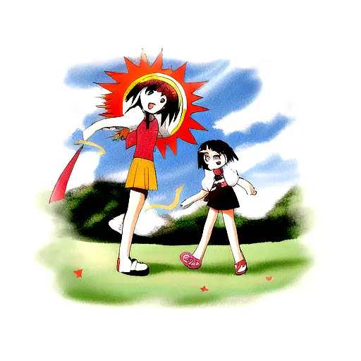 mon and sun tattoo design idea