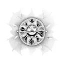 mon and sun tattoo design idea