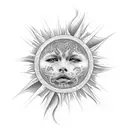 mon and sun tattoo design idea