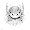 ouroborus eating its tail tetris blocks body black and white tattoo design idea