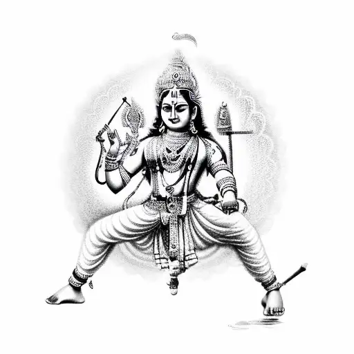 lord krishna tattoo design idea