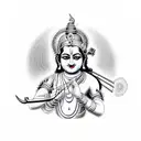 lord krishna tattoo design idea