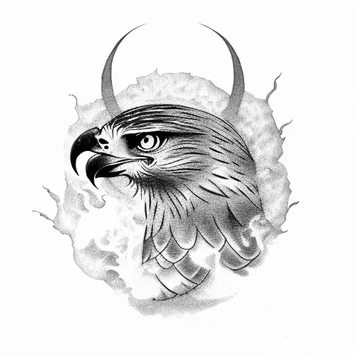 hawk fire coal tattoo design idea
