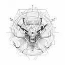 bio mechanical , cyberpunk, symmetrical tattoo design idea