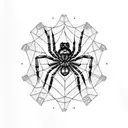 spider , bio mechanical , cyberpunk,  tattoo design idea