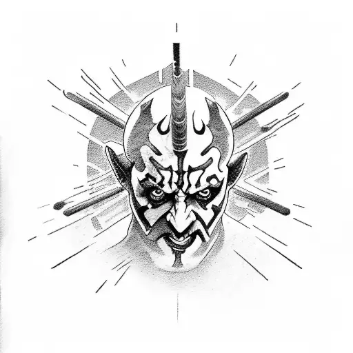darth maul with fear tattoo design idea