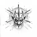 darth maul with fear tattoo design idea