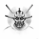 darth maul with fear tattoo design idea