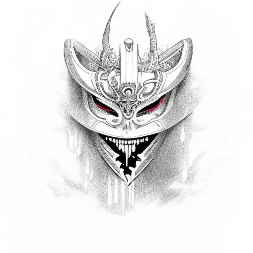 espada clavada en la espalda sujetada por 2 Ángeles mediante cadenas  tattoo design idea