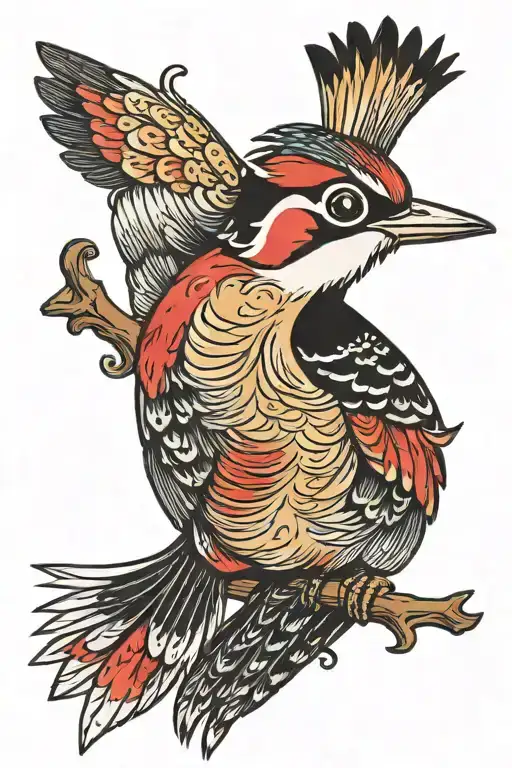 Woodpecker tattoo design idea