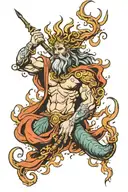 poseidon god tattoo design idea