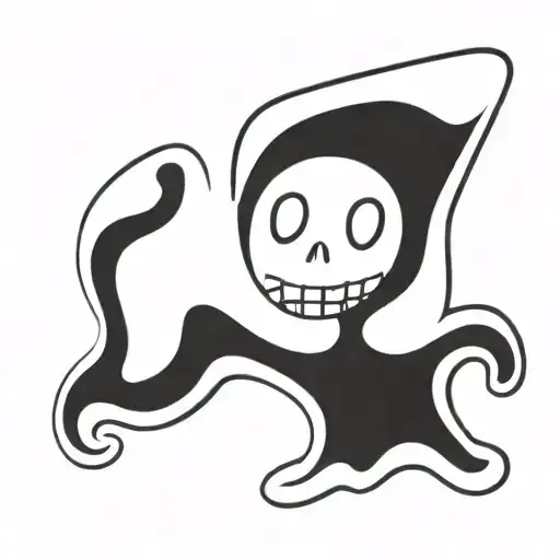 simple cartoon ghost  tattoo design idea