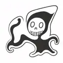 simple cartoon ghost  tattoo design idea