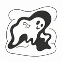 simple cartoon ghost  tattoo design idea
