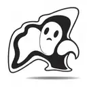 simple cartoon ghost  tattoo design idea