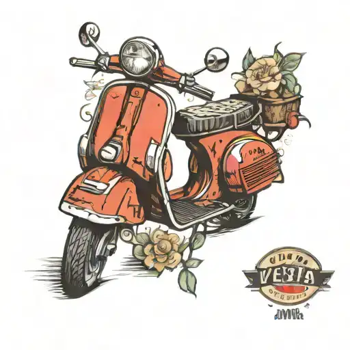 Vespa scooter tattoo design idea