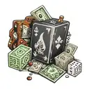 money, loyalty , dice ,cards tattoo design idea