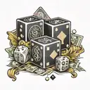 money, loyalty , dice ,cards tattoo design idea