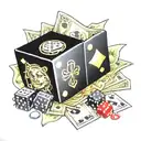 money, loyalty , dice ,cards tattoo design idea