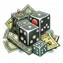 money, loyalty , dice ,cards tattoo design idea