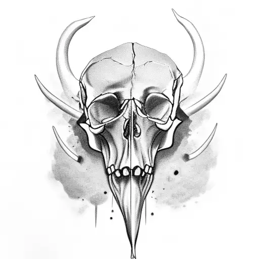 Steer skull  tattoo design idea