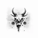 Steer skull  tattoo design idea