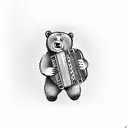 Bear playing accordion tattoo design idea