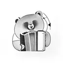 Bear playing accordion tattoo design idea