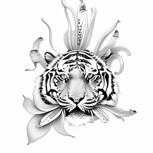 tiger lily tattoo design idea