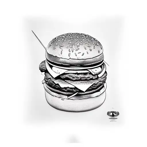 Big Mac hamburger tattoo design idea