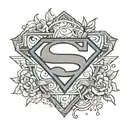 Superman symbol with background elements incorporated tattoo design idea