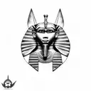 egyptian sphinx with pergamins  tattoo design idea