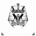 egyptian sphinx with pergamins  tattoo design idea