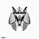 egyptian sphinx with pergamins  tattoo design idea