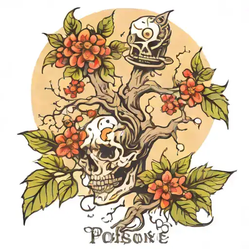 poison tree tattoo design idea