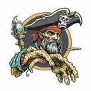 pirate hand outstretched tattoo design idea