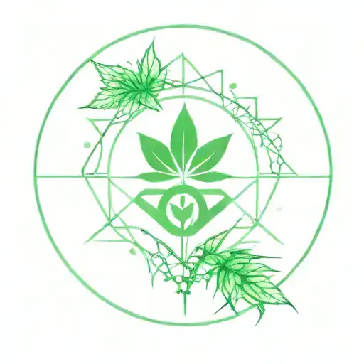 heart chakra symbole combinated with marijuana a small touch of green  small tattoo  tattoo design idea